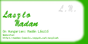 laszlo madan business card